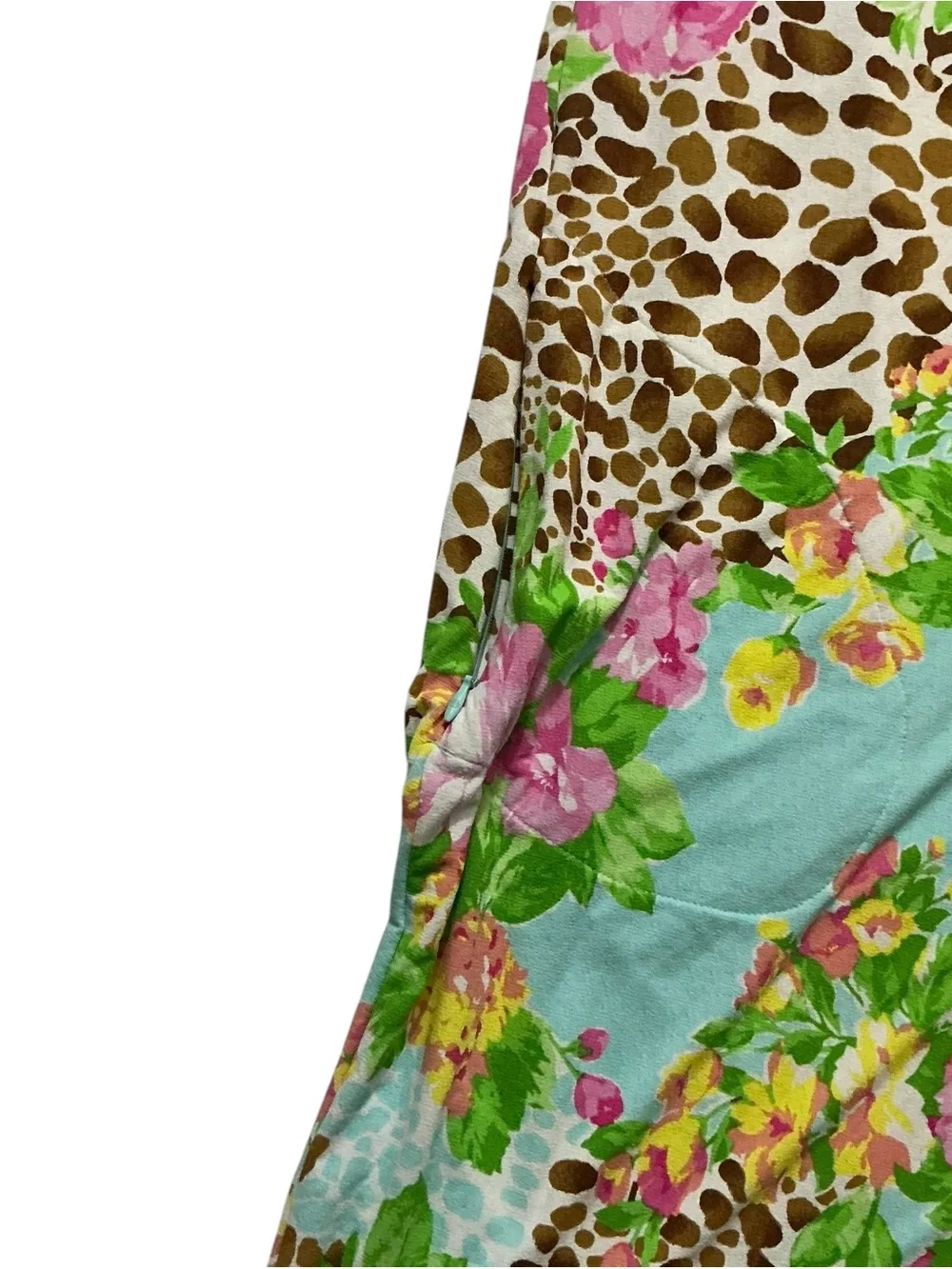 Gottex Aqua Floral & Leopard Print Sleeveless, Collared Athletic Dress sz L - Picture 5 of 6